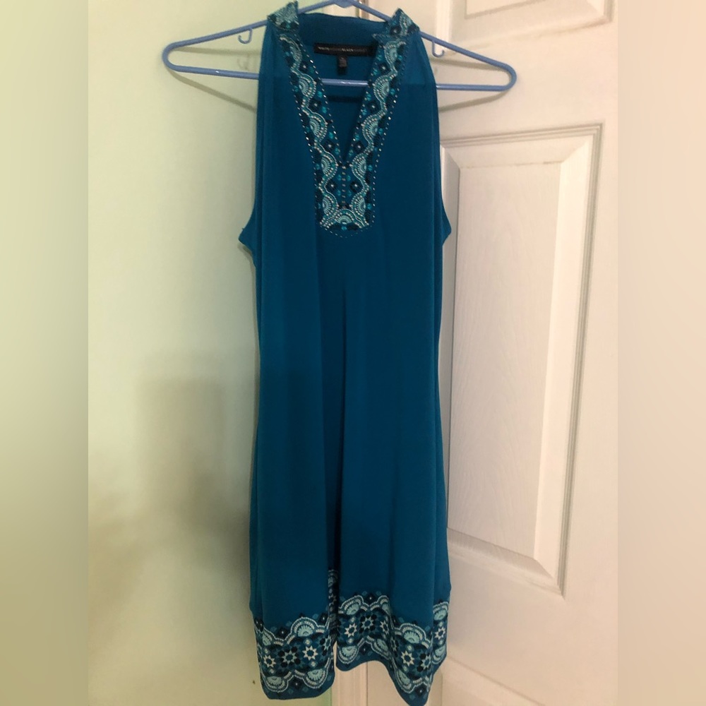 White House black market beaded sleeveless dress size M